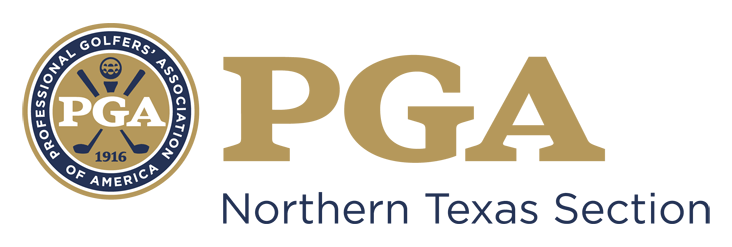 PGA Northern Texas Section logo in gold and blue on a white background
