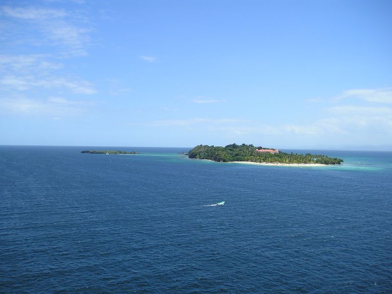 A small island in the middle of the ocean