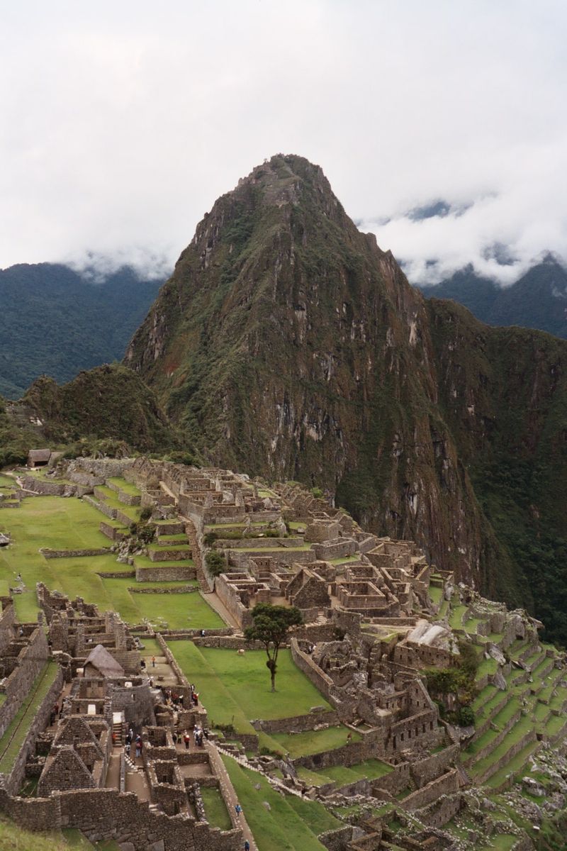 An aerial view of the ruins of machu picchu in peru