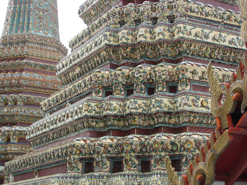A very tall building with a lot of decorations on it