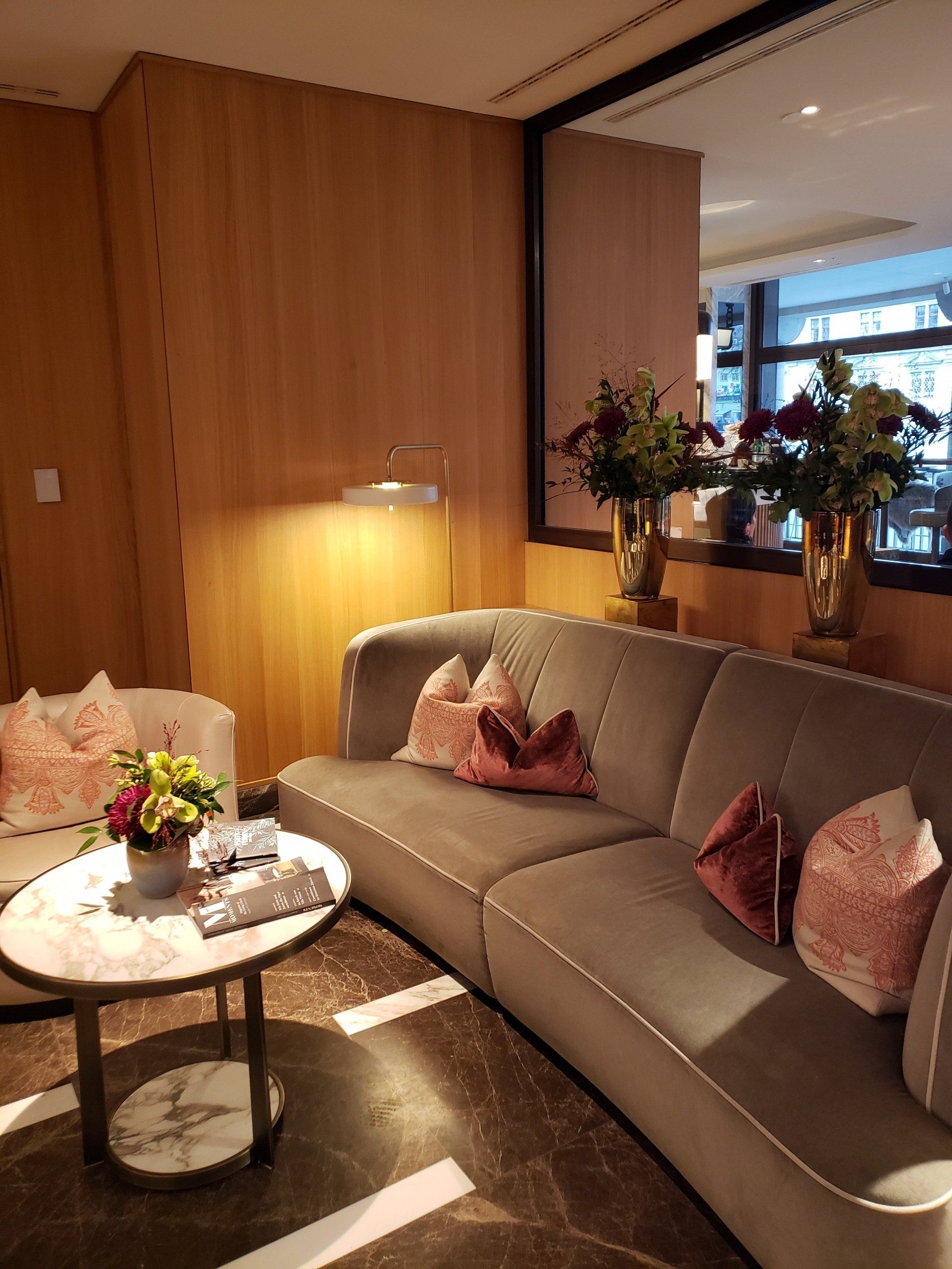 A living room with a couch and a coffee table