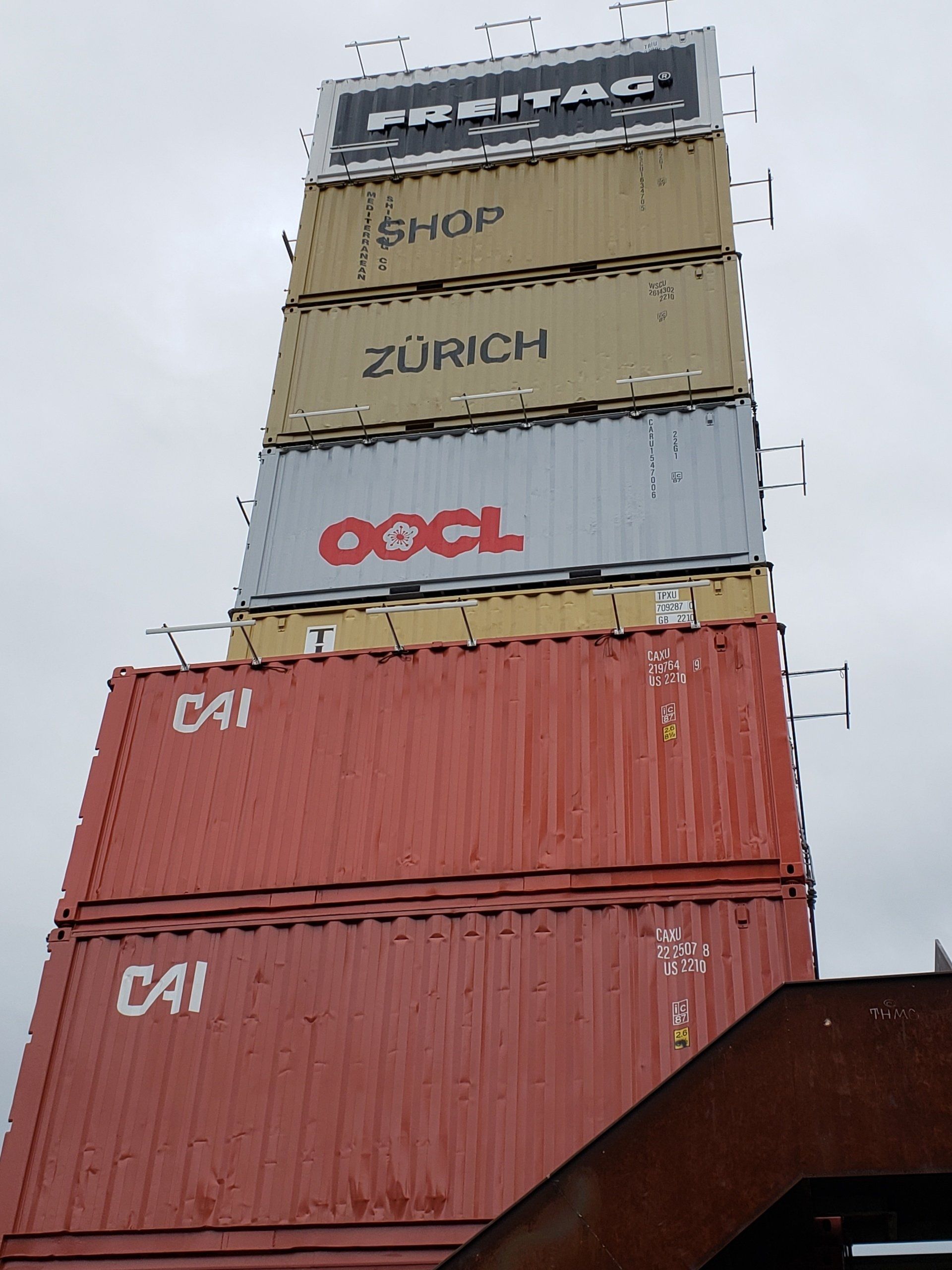A stack of shipping containers including one labeled c41