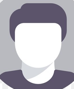 A stylized, minimalist icon of a person's head and shoulders against a light gray circular background.