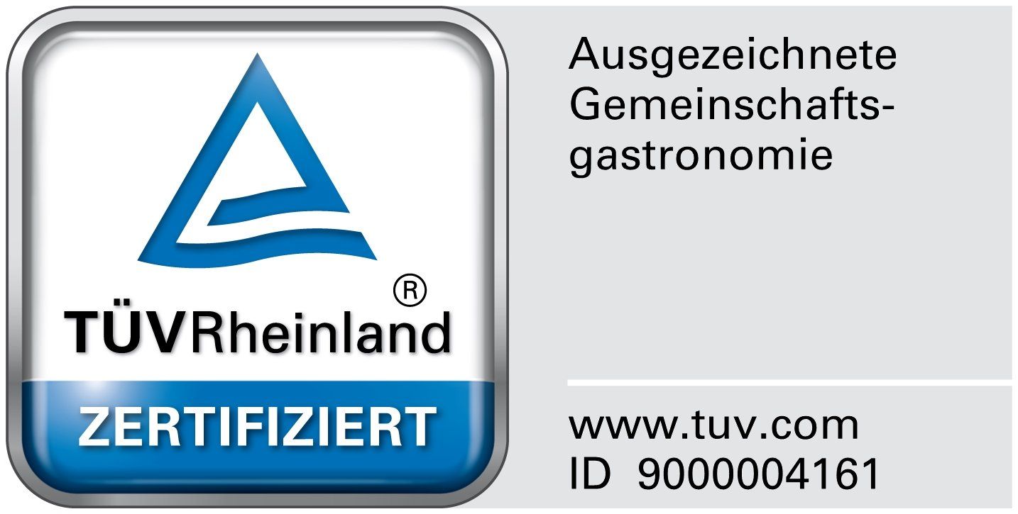 TÜV Rheinland certification logo: Blue and white triangle with text 