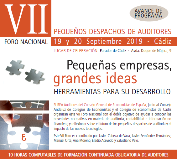 Acceder a la inscripción en el VII Foro Pequeños Despachos de Auditores Foro Nacional Despachos Auditores
