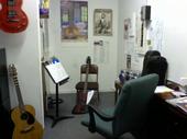 Studio with blue chairs