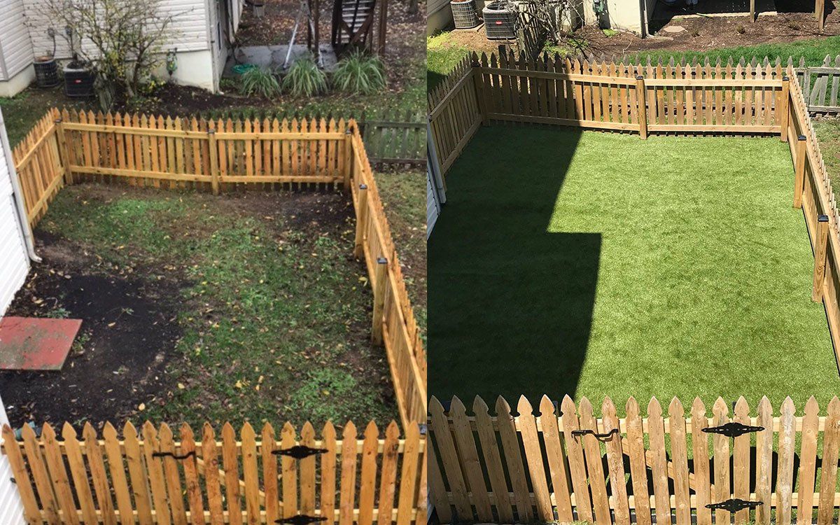 Before And After Fence And Grass Top View – Lexington, KY – Mow-Mow’s Family Landscaping Before And After Fence And Grass Top View – Lexington, KY – Mow-Mow’s Family Landscaping
