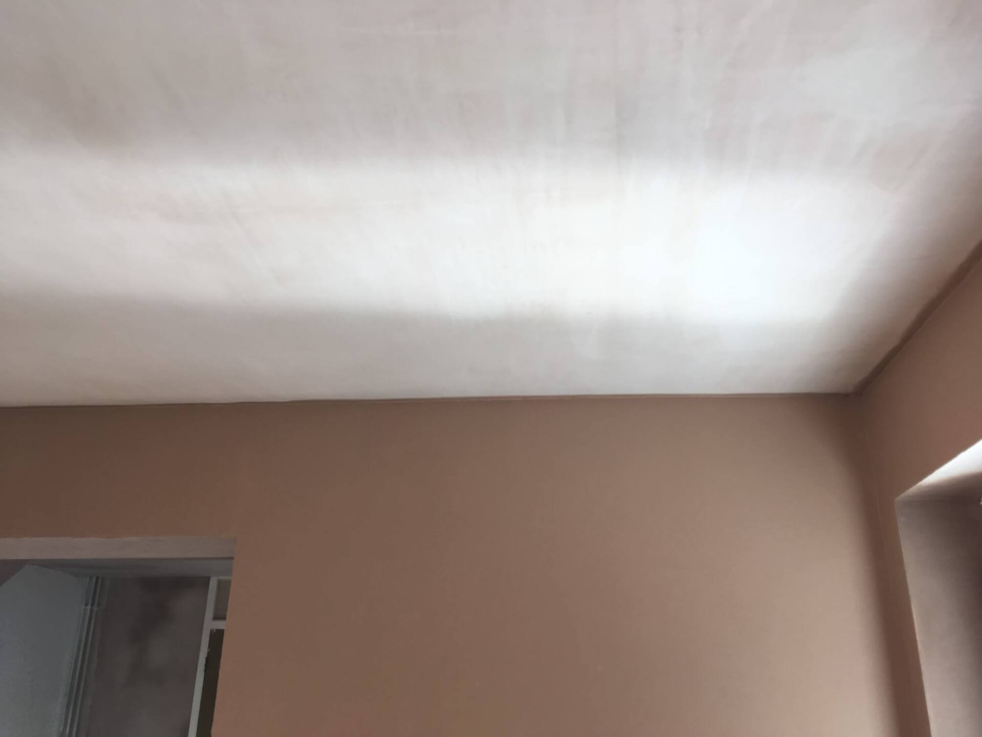 Ceiling with new plaster