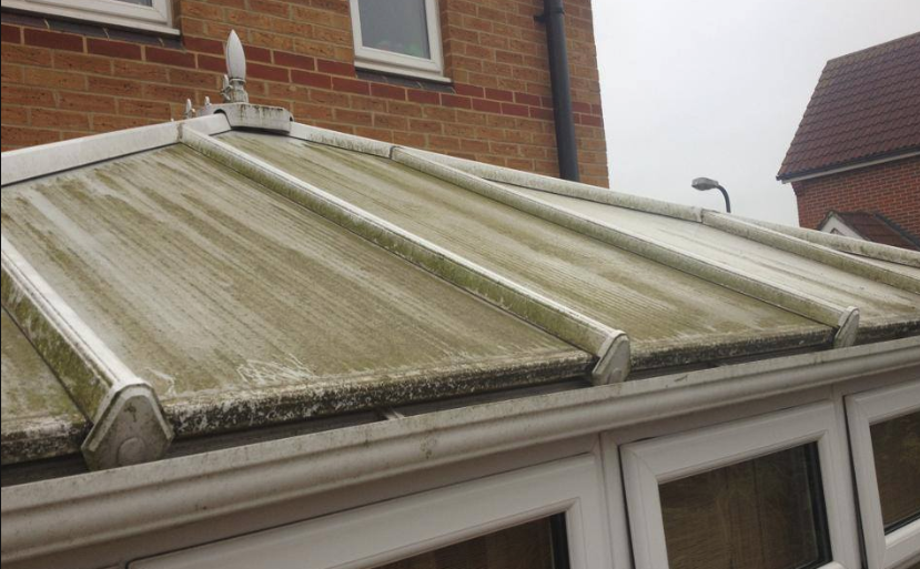 Stained roof