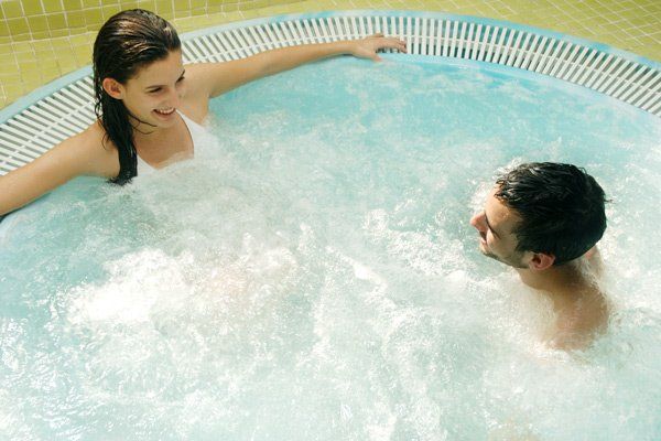 couple in hot tub
