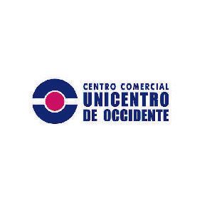 Un logotipo azul y rosa para el centro comercial Unicentro de Occidente.