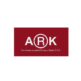 Un logotipo rojo y blanco para una empresa llamada Ark.