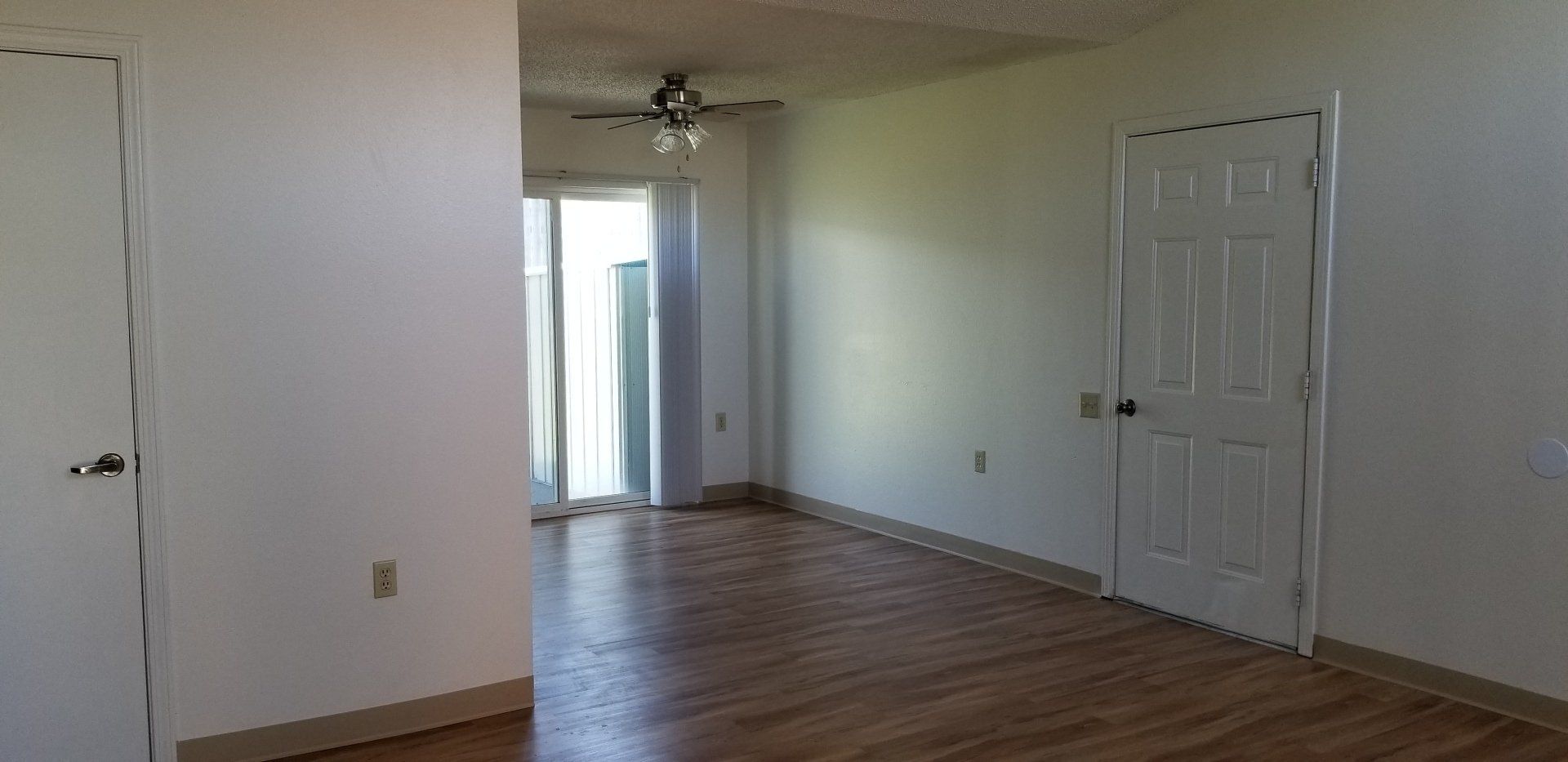 Interior of sliding patio door