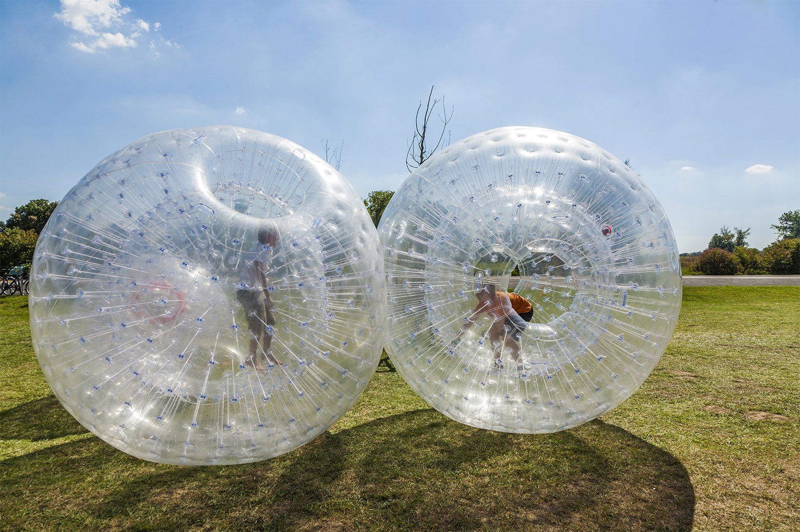 children have a lot of fun in the Zorbing Ball