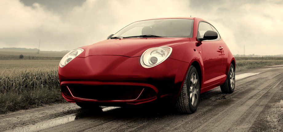 A stunning red car