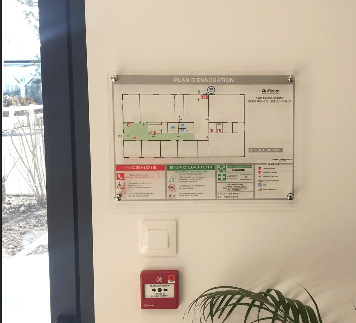 Plan d’évacuation en Plexigass