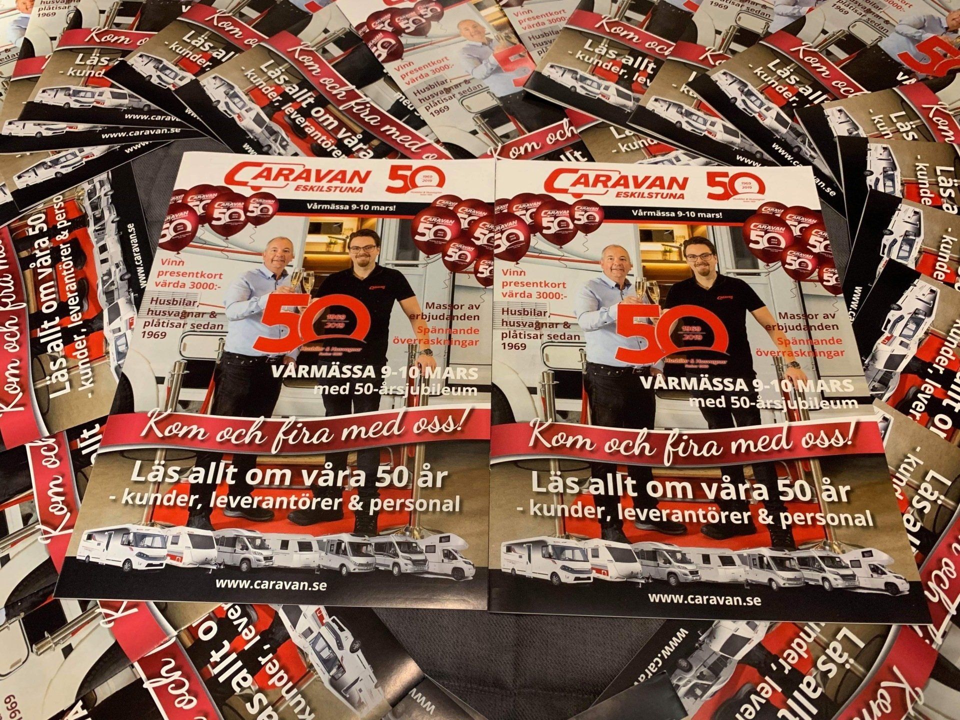 Stacks of flyers for a 