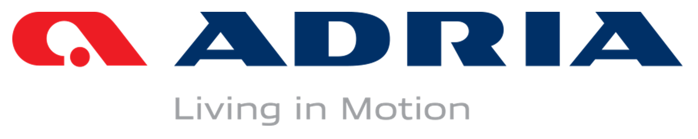 ADRIA logo with red and blue text, 
