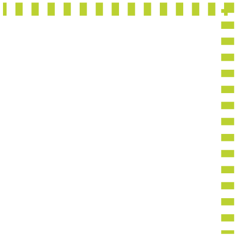 A green and white striped border on a white background.
