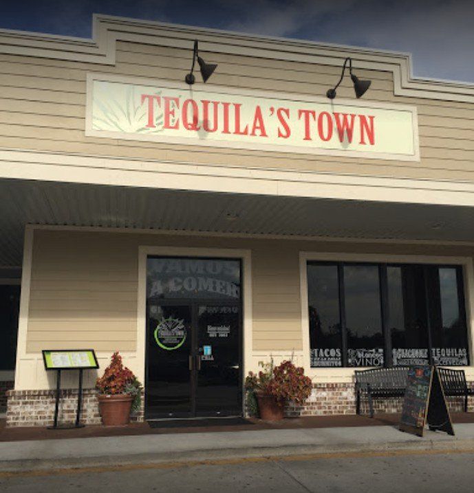 The front of a tequila 's town restaurant