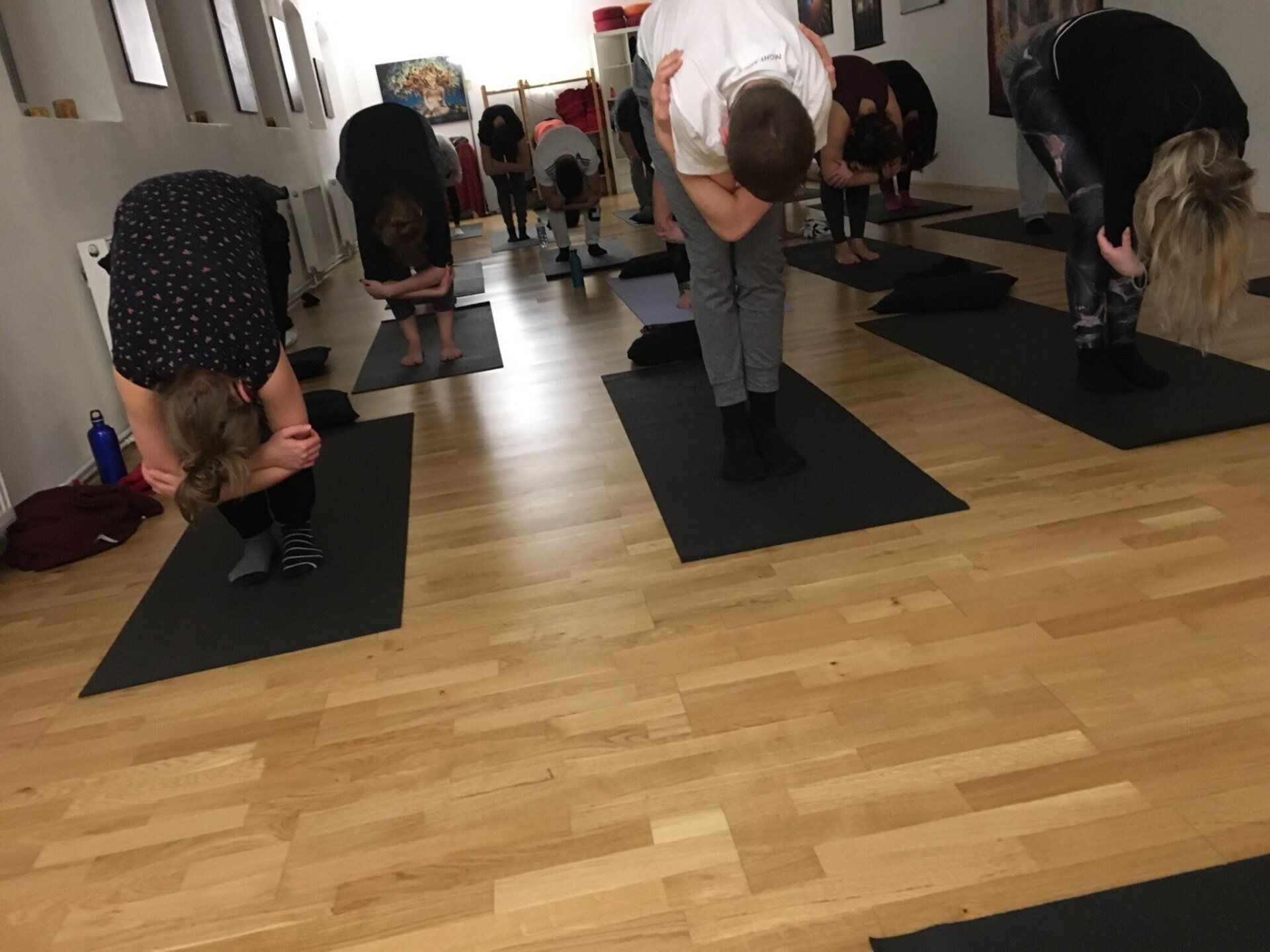 once upon a time there was no social distance in-person yoga before Corona was nothing special