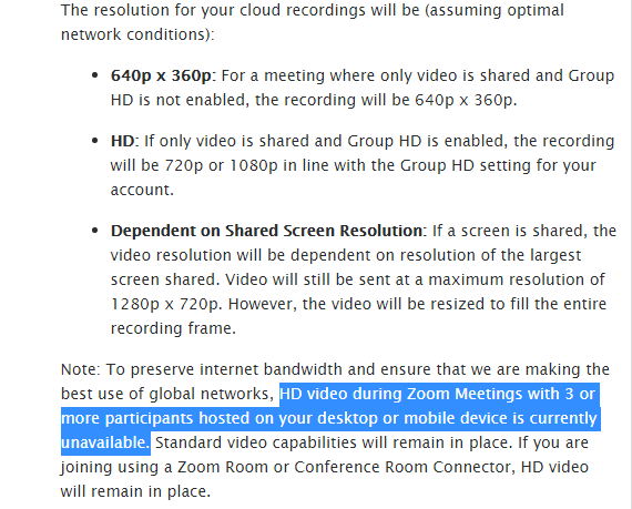 zoom recordings settings video qiality hd