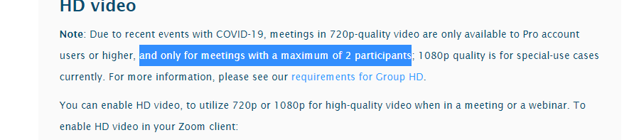 hd video zoom requirements for 720p