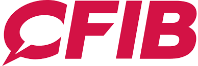 The cfib logo is red and white with a speech bubble.