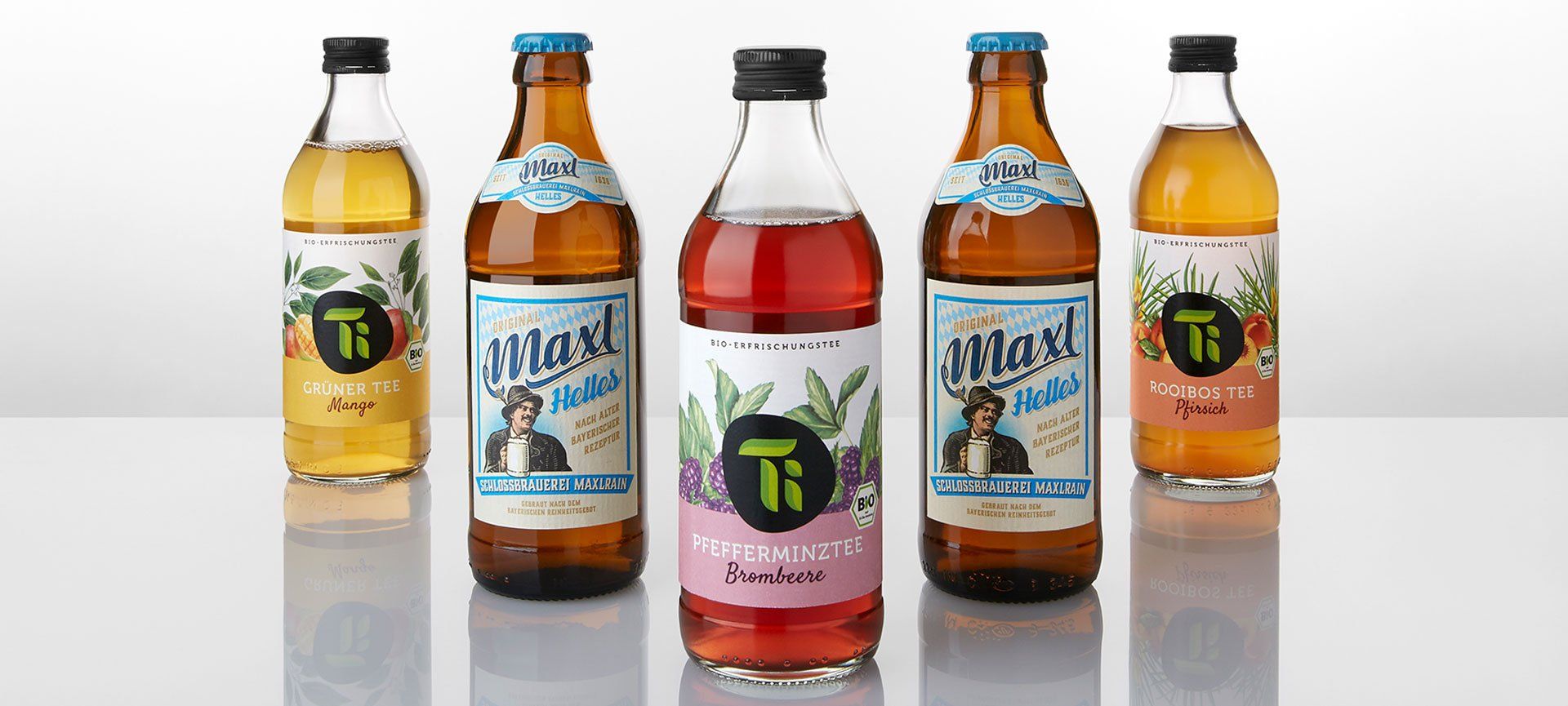 0,33 l weisse Euroflasche Ti und 0,33 l Maxl Helles