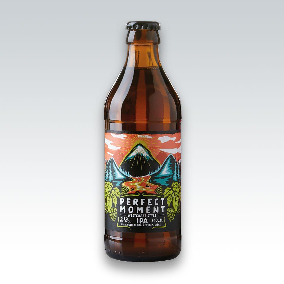 330 ml Euroflasche mit Label Perfect Moment