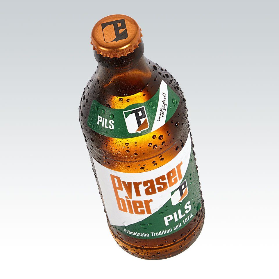 330ml Euroflasche mit Pyraser Bier Etikett