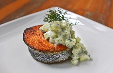 Seabass with a Dill Cucumber Relish