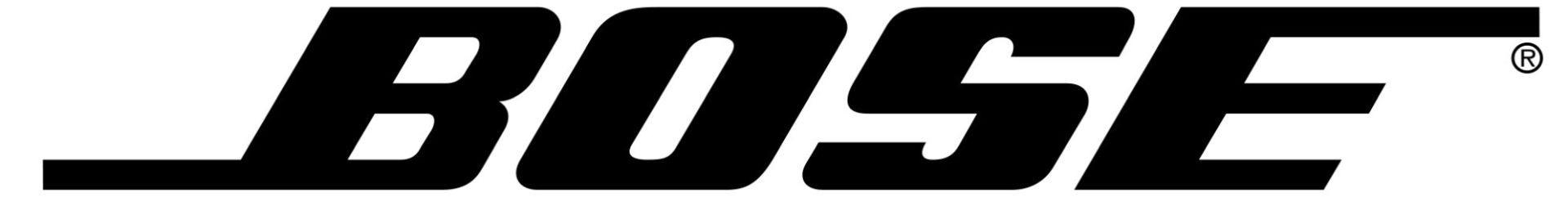 Un logo Bose noir et blanc sur fond blanc
