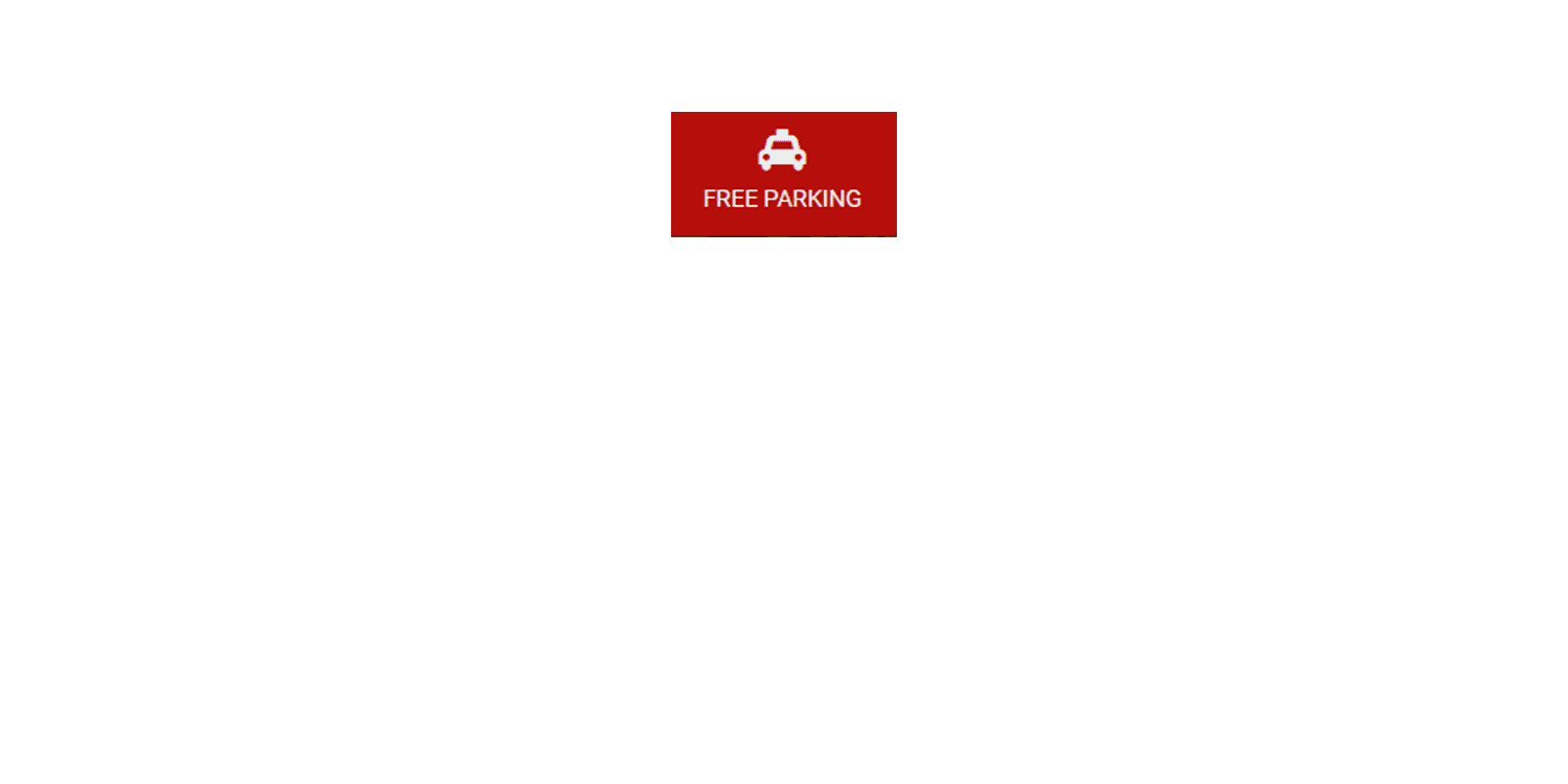 a red sign with a white car icon on it on a white background .