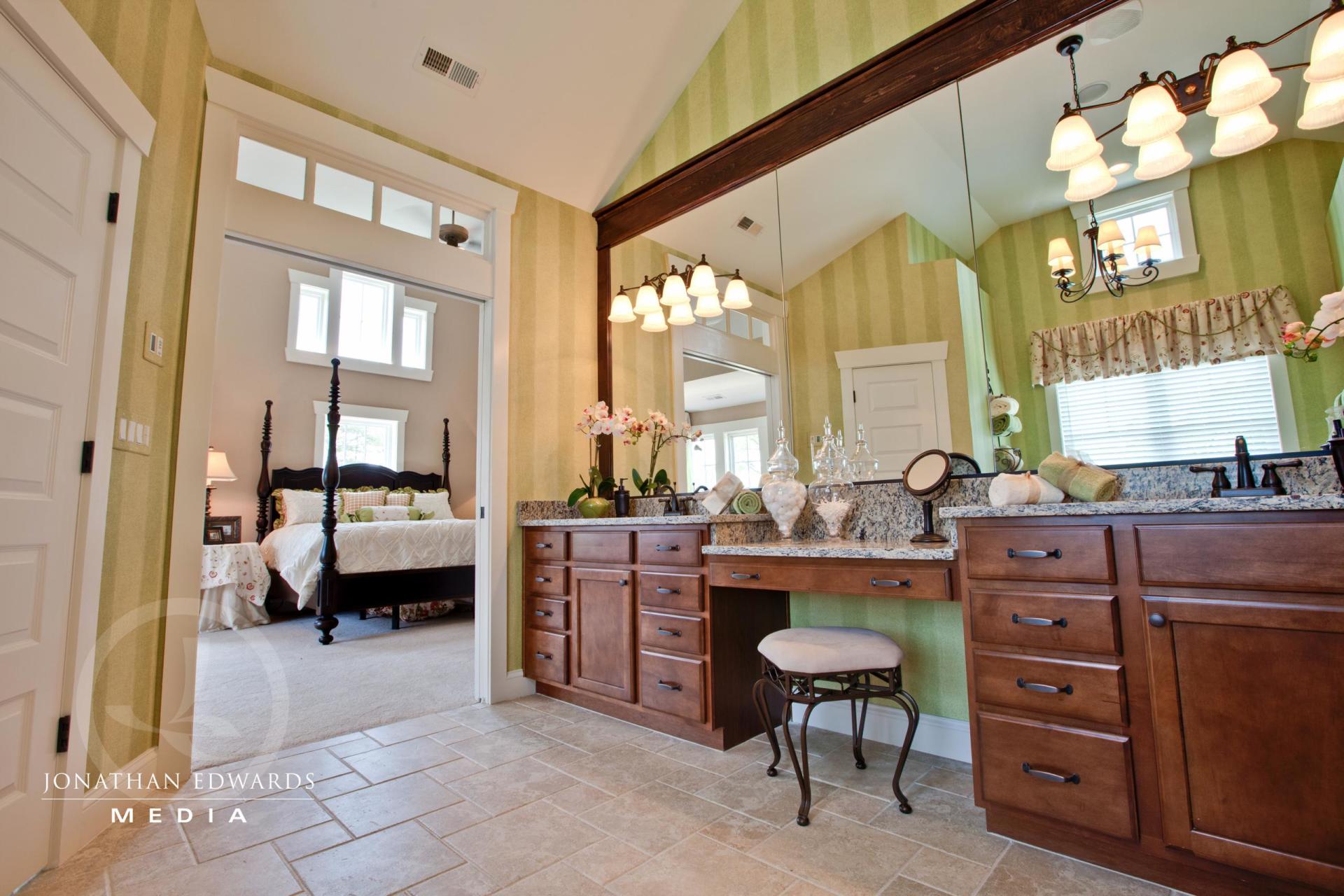 Elegant bathroom in bed room area  | Living Spaces Gallery | Stephen Alexander Homes | Chesapeake, VA