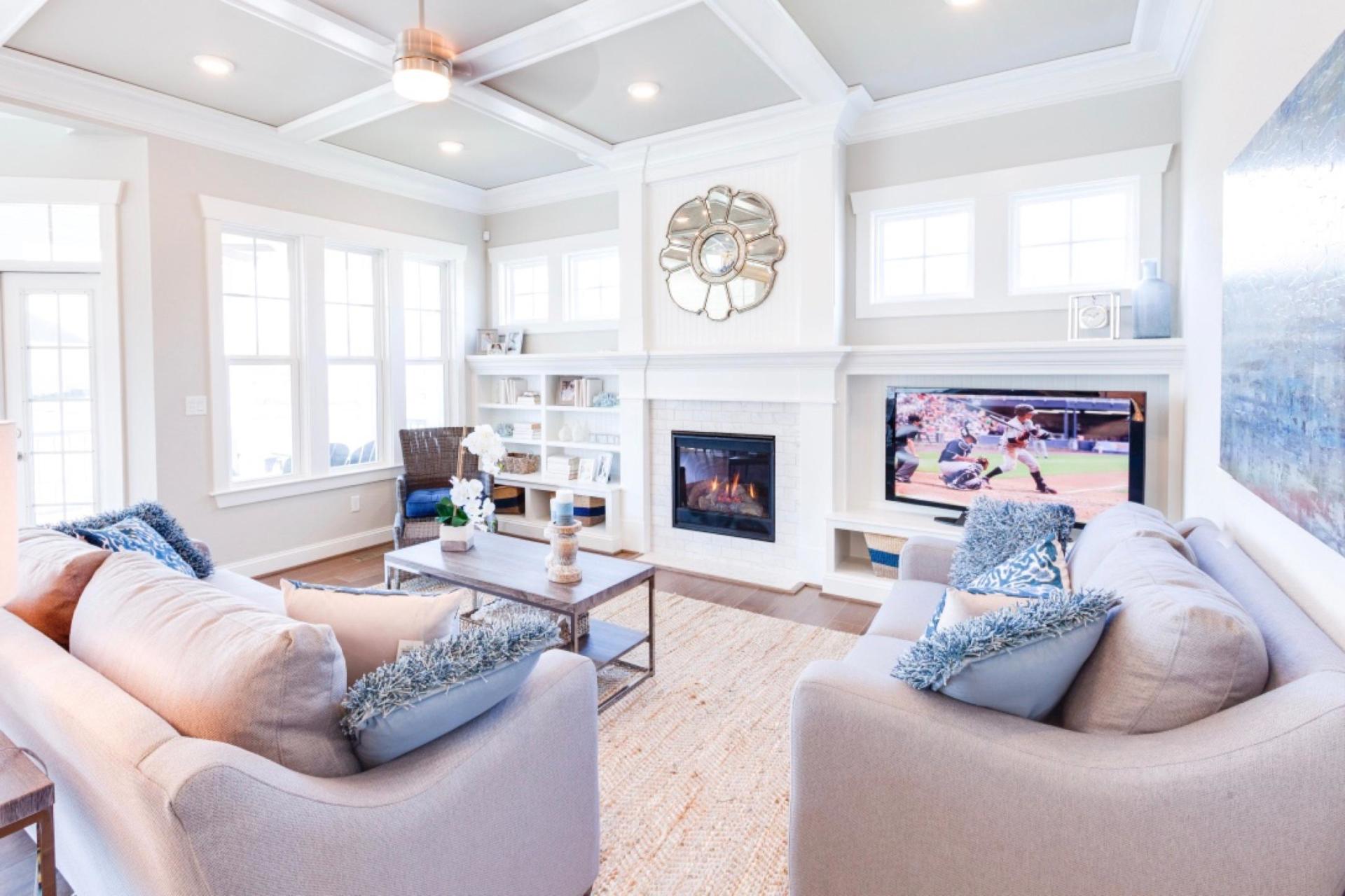 Elegant living area with fireplace | Living Spaces Gallery | Stephen Alexander Homes | Chesapeake, VA