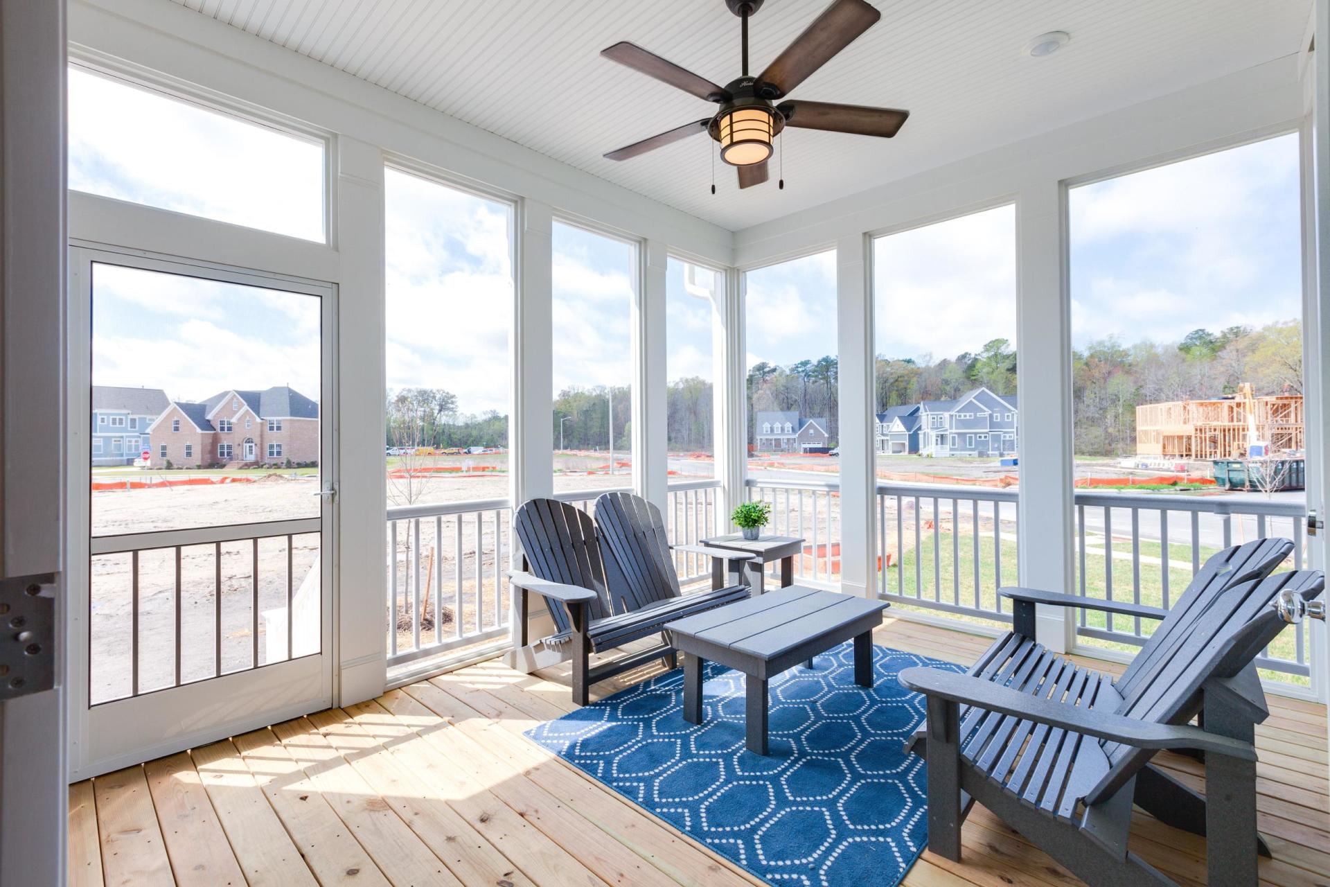 Elegant covered seating area  | Living Spaces Gallery | Stephen Alexander Homes | Chesapeake, VA