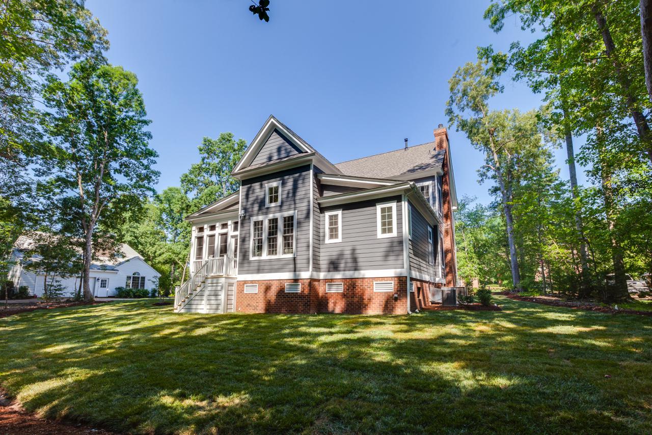 Back exterior of elegant grey home | Exterior Gallery | Stephen Alexander Homes | Chesapeake, VA