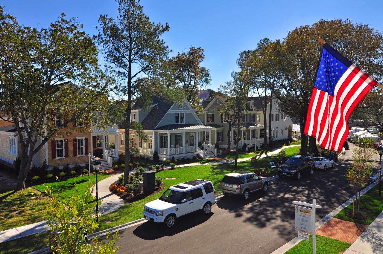 Elegant front exterior showing yard and street | Exterior Gallery | Stephen Alexander Homes | Chesapeake, VA