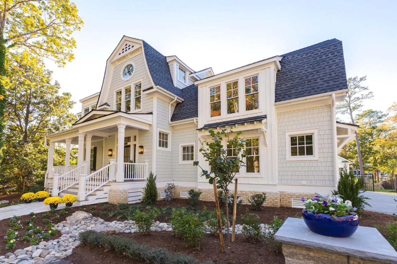 Elegant exterior of beige home  | Exterior Gallery | Stephen Alexander Homes | Chesapeake, VA