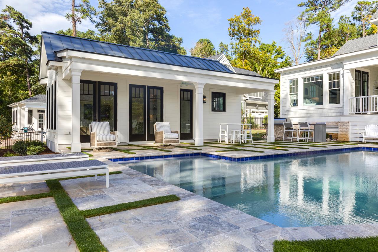 Elegant backyard with pool | Exterior | Stephen Alexander Homes | Chesapeake, VA