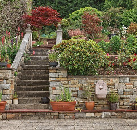 Natural Stone Steps and Retaining Wall — Hartford, CT — Frank Pappa & Sons, Inc Natural Stone Steps and Retaining Wall — Hartford, CT — Frank Pappa & Sons, Inc
