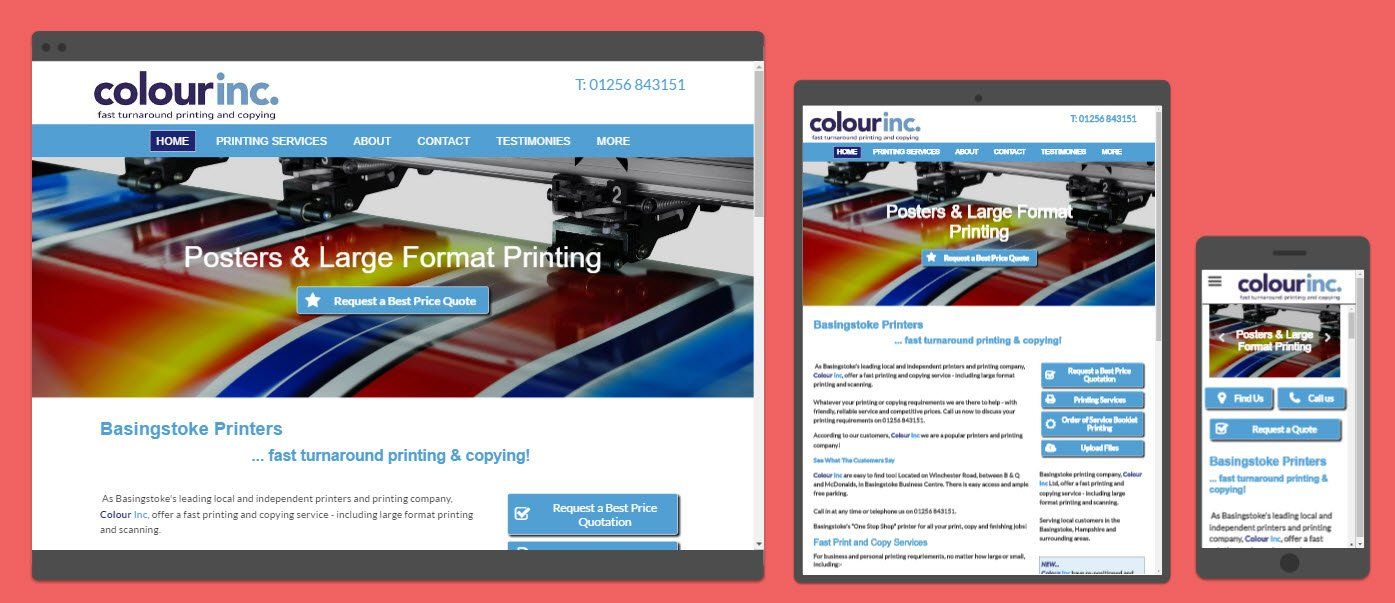 New Colour Inc website on PC, Tablet & Smartphone Colour Inc website