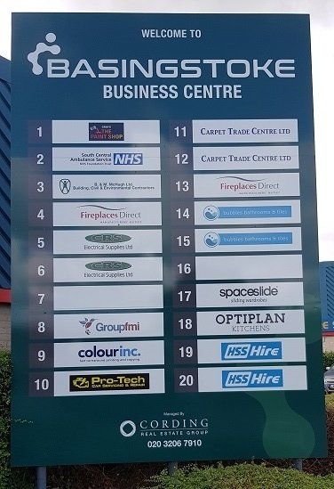 New Basingstoke Business Centre signage Basingstoke Business Centre new signage
