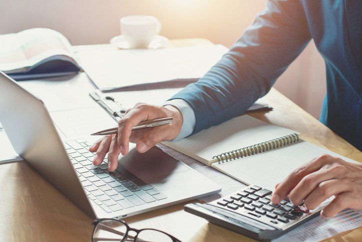 using computer and calculator