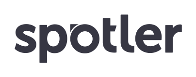 Spotler-logo in donkergrijs lettertype.