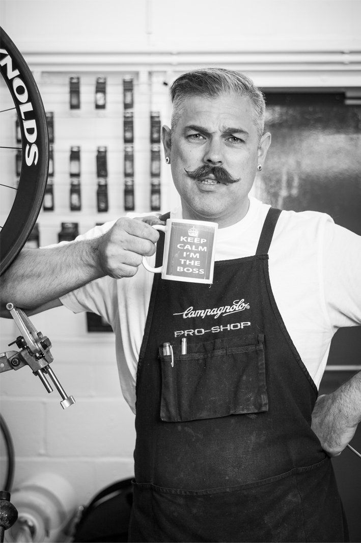 Rikki Pankhurst enjoying a cup of tea