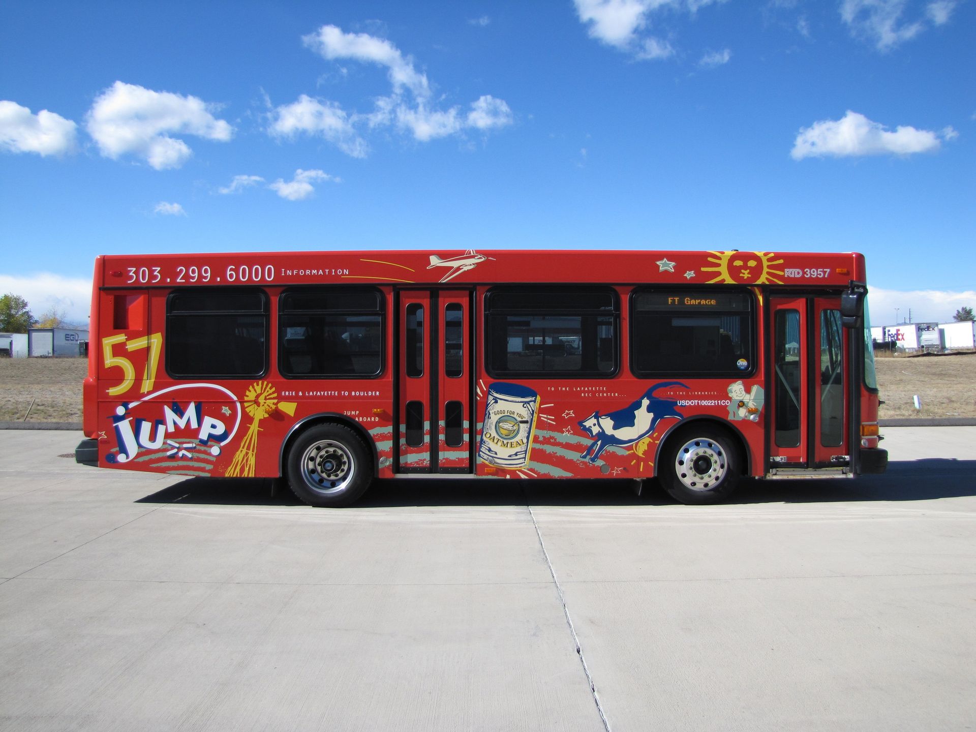 Hop Jump Bus wrap in Boulder Colorado