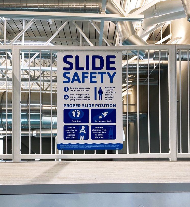 YMCA safety signs ADA signs for pools Denver Colorado