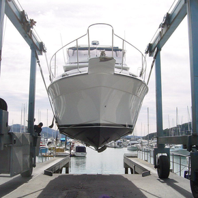 Boatbuilding repairs at Sounds Marine in Waikawa Marina